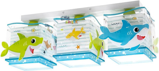 Ango Little Shark Kronleuchter Kinderdeckenleuchte Deckenleuchte 23W mit Fassung E27 Mehrfarbig 53x15cm