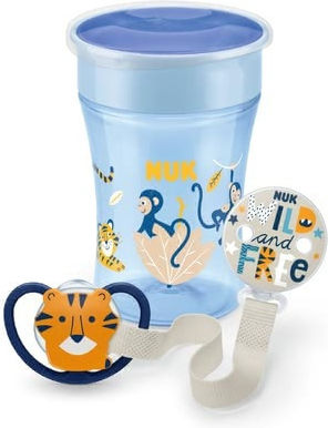 Nuk Baby Cup Magic Cup & Space Set made of Plastic Blue 230ml for 6m+m+ 10.255.437