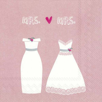 NAPKINS X20 33CM MRS & MRS PINK