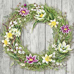 PAPER NAPKINS X20 33CM SPRING WREATH