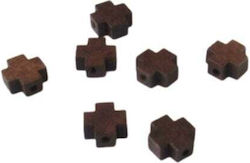 WOODEN CROSS 1CM SET/100 (BROWN)