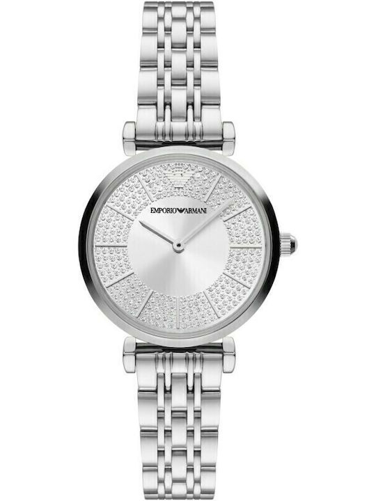 Emporio Armani Gianni T-Bar Ρολόι Μπαταρίας με Μεταλλικό Μπρασελέ