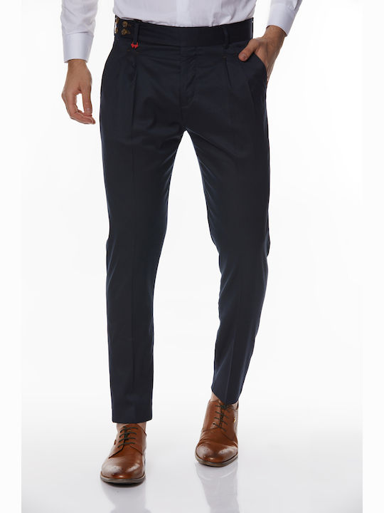 Παντελόνι Chino Ελαστικό σε Relaxed Εφαρμογή Navy Μπλε