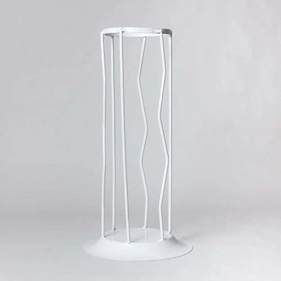 METALLIC LAMP BASE 12X40CM WHITE