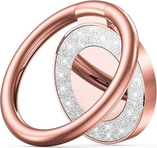 Glitter Ring Holder Κινητού σε Ροζ Χρυσό χρώμα