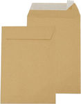 Uni Pap Σετ Φάκελοι Τύπου Σακούλα A5 με Αυτοκόλλητο 10τμχ 16.2x22.9εκ. σε Καφέ Χρώμα 4-50-30