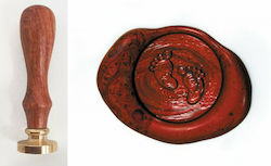 Πατουσάκια Round Sealing Wax Stamp with Brown Ink