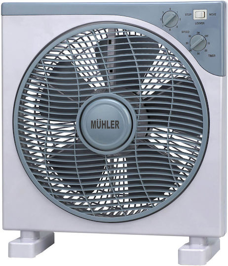 Muhler Box Fan 35W Διαμέτρου 30cm Μπλε