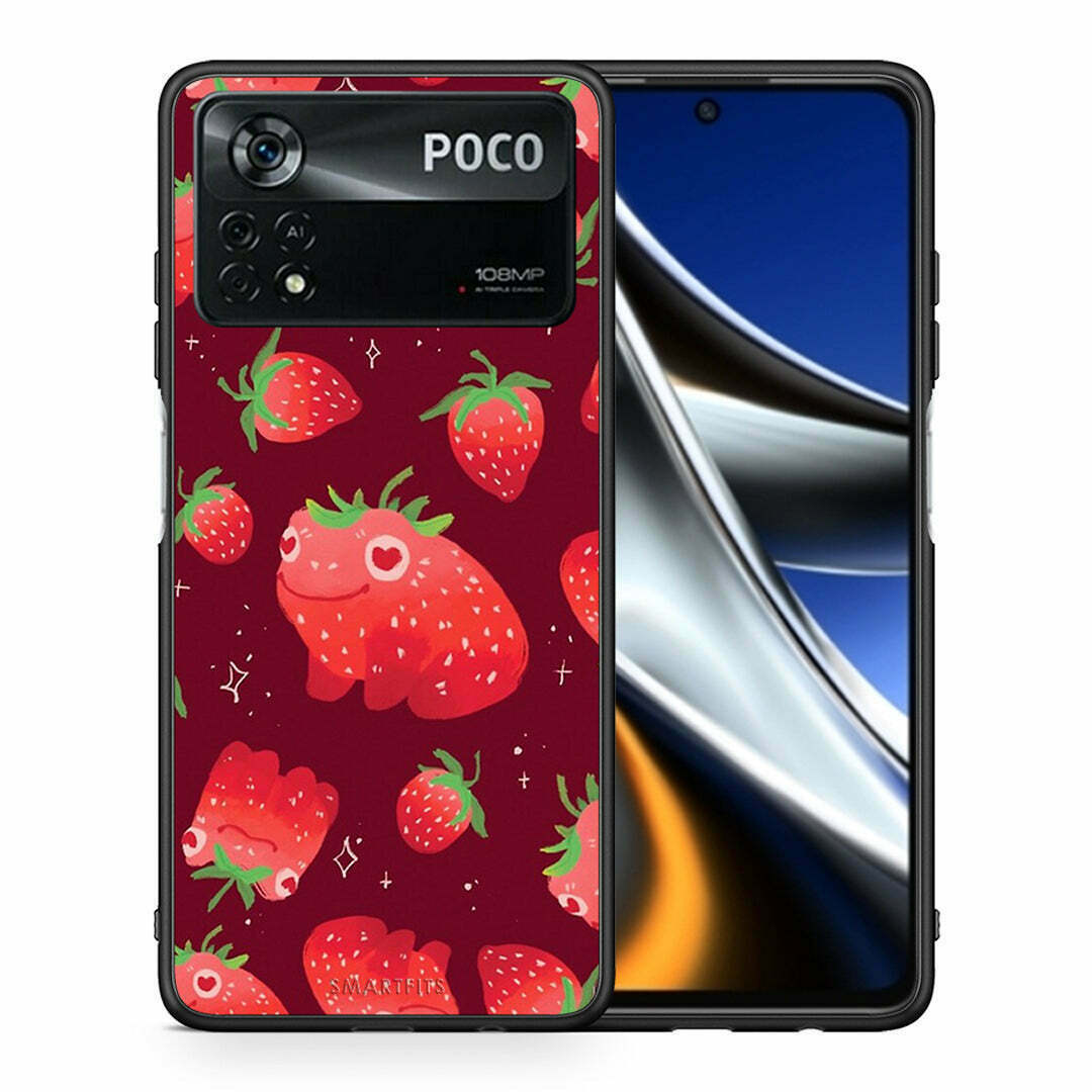 099 Frog Strawberries Xiaomi Poco X4 Pro 5g θήκη ΔΩΡΕΑΝ Ring Holder Skroutzgr 3010