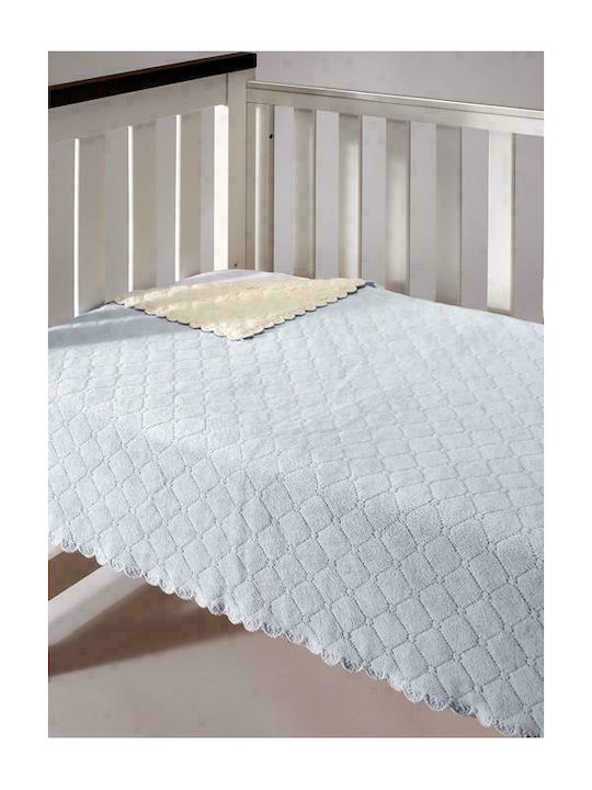 Morven Κουβέρτα Κούνιας Nana 723 Βελουτέ Γαλάζια 110x140εκ.