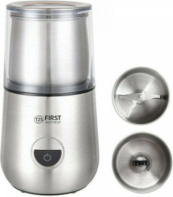 First Austria Electric Coffee Grinder 200W for 50gr Beans and 2 Grind Levels Silver