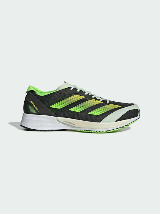 Adidas Adizero Adios 7 Ανδρικά Αθλητικά Παπούτσια Running Core Black / Beam Yellow / Solar Green