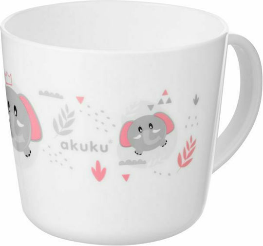 Akuku Baby Cup Elephants made of Plastic White 250ml