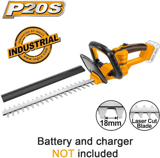 Ingco Hedge trimmer Solo Hedge Trimmer Battery 20V with Blade 45cm CHTLI20018
