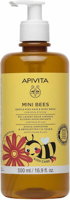 Apivita Kids' Bubble Bath & Shampoo Mini Bees with Calendula in Gel Form 500ml