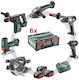 Metabo 685223000 Set Angle Wheel & Circular Saw & Impact Drill Driver & Impact Screwdriver & Hammer & Jigsaw 18V with 6 Batteries 5.5Ah and Case