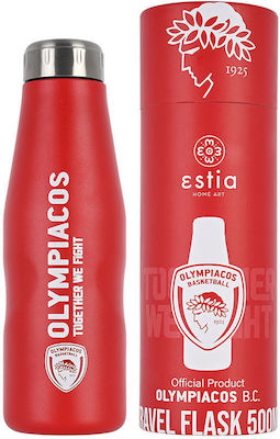 Estia Travel Flask Save the Aegean Flasche Thermosflasche Rostfreier Stahl BPA-frei Olympiakos BC Edition 500ml