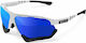 Scicon Cycling Glasses Aerocomfort with White Frame & Multicolour Lenses