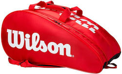 Wilson Rak Pak Tennis Tasche Rucksack Padel 6 Schläger Rot