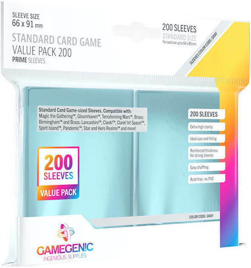 Gamegenic Ръкави За Карти Стандартен Размер 200 Бр Изчистени