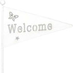 Wooden Flags 15x40cm Welcome (White)