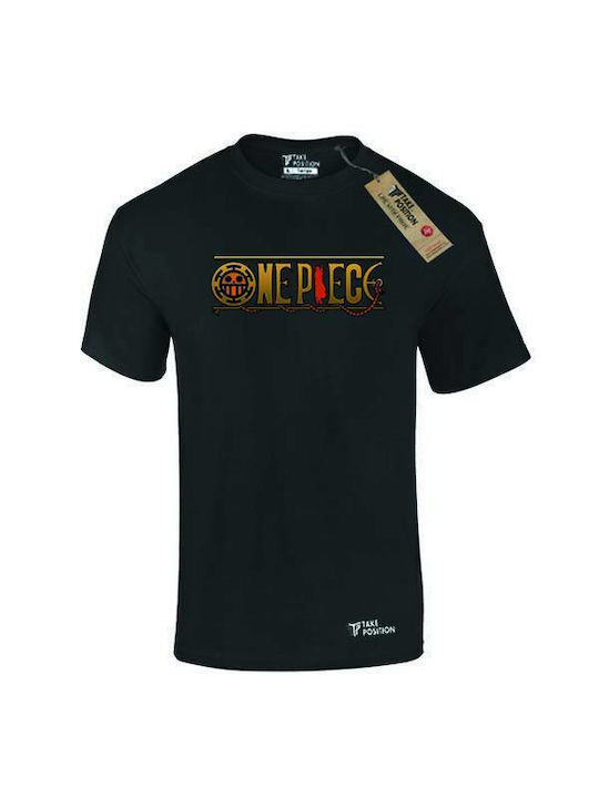 Takeposition One Piece T-shirt σε Μαύρο χρώμα Golden Logo