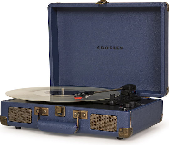 Crosley Cruiser Deluxe CR8005F-NV4 Βαλιτσάκι Πικάπ με Προενίσχυση και Ενσωματωμένα Ηχεία Μπλε