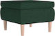 Stool Footstool Upholstered with Fabric Dark green 55x54.5x42cm