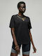 Bluza Damă Sport Oversized Crop Tricou Negru