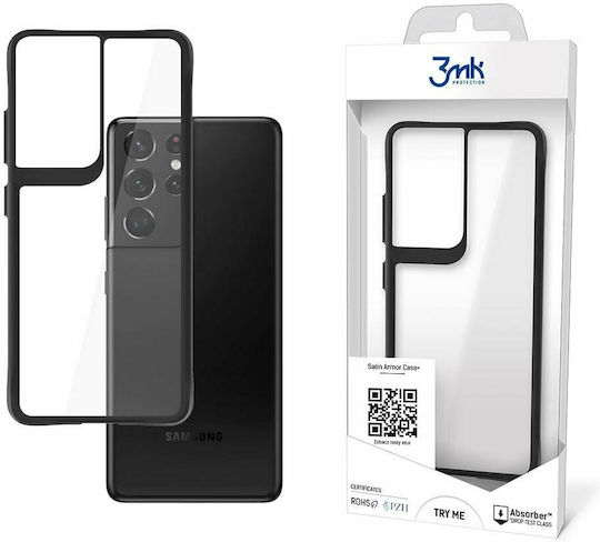 3MK SatinArmor+ Задна корица Пластмаса / Силикон 1.5мм Черен (Galaxy S21 Ultra 5G)