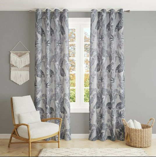Kipper Curtain with Grommet Cocoon Grey 140x260cm