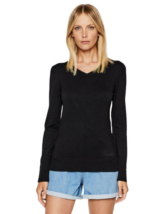 Guess Women's Blouse Cotton Long Sleeve with V ...