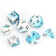 Chessex Gemini Polyhedral Dice White-Teal with ...