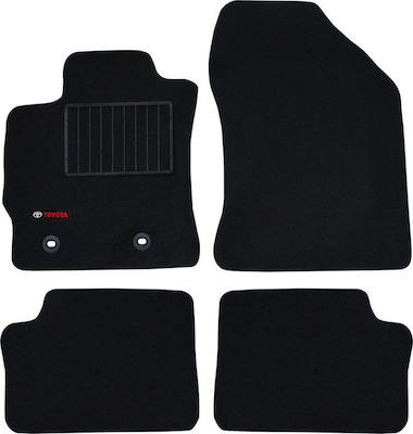 Velgum Set of Front and Rear Mats 4pcs from Carpet for Toyota Auris Black