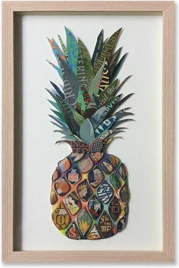 Supergreens Колаж Ананас Рамка Дърво 30x50см