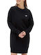 Flying V Mini Sportliches Damenkleid Langärmelig Schwarz
