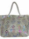 Summertiempo Summertiempo Stoff Strandtasche Grau