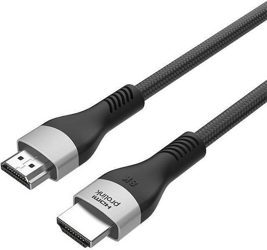Prolink Cabluri HDMI 2.1 Ultra High Speed 48Gbps 4K 120Hz HDR VRR Braided HDMI De Sex Masculin - HDMI De Sex Masculin 5m Negru