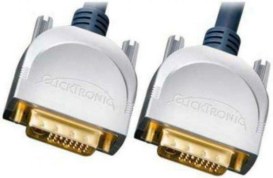 Clicktronic Cablu DVI-I de sex masculin - DVI-I de sex masculin 3m Albastru (70333)