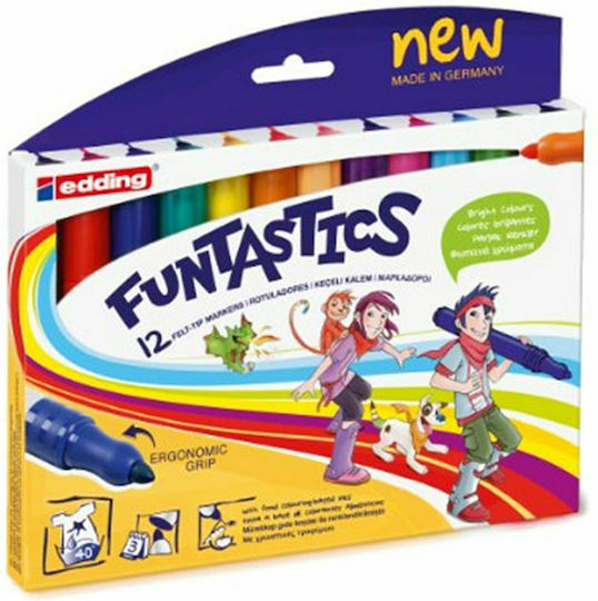 Edding Funtastics Waschbare Zeichenmarker 6mm Set 12Stück