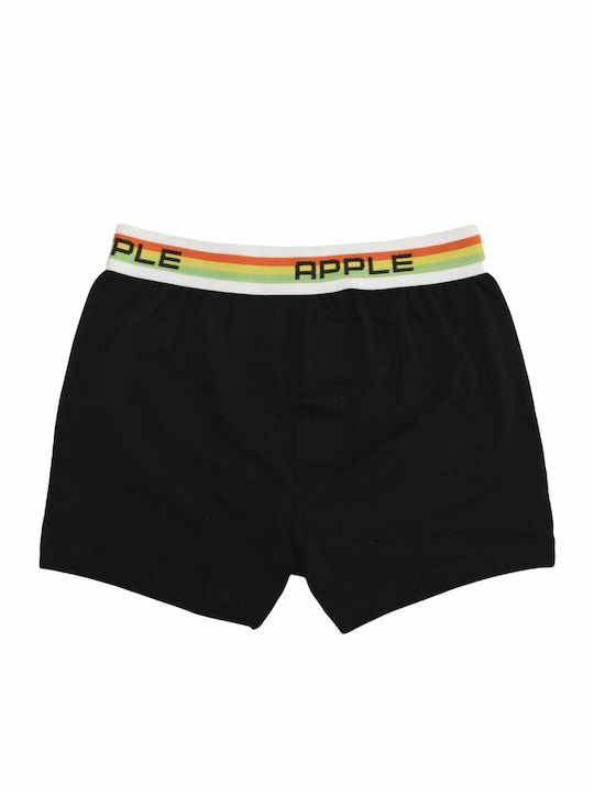 Apple Boxer Παιδικό Μποξεράκι Μαύρο/Τρίχρωμο