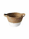 JK Home Decoration 56769 Decorative Basket Wicker with Handles White Natural 22x22x32cm