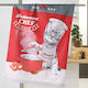 Chatouille Tea Towel from 100% Cotton in Red Color 50x70cm