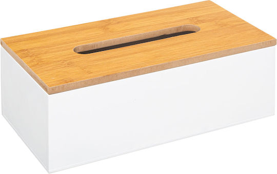5Five Tissue Holder Wooden White 25x13x9cm 174641A