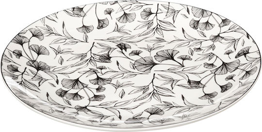 Black Floral Πιάτο Ρηχό από Πορσελάνη Πολύχρωμο με Διάμετρο 27cm