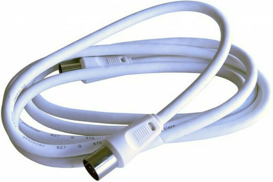 Antenna Cable Coax male - Coax male White 1.5m (CR216) 1pcs