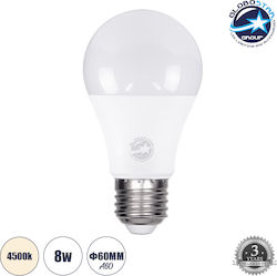 GloboStar LED Bulbs for Socket E27 and Shape A60 Natural White 904lm 1pcs