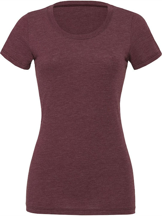 Triblend tricou cu gât rotund Bella 8413 Maroon Triblend