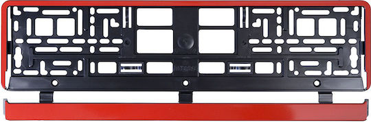 Compass Car License Plate Frame Front - Back Plastic Red 1pcs