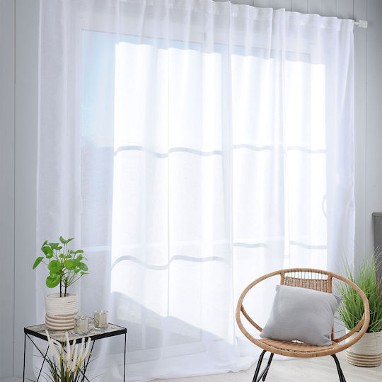 Curtain with Tab Top S-F Madrid White 290x280cm